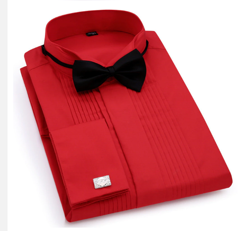 Koszula z mankietami czerwona, Rozmiar 43