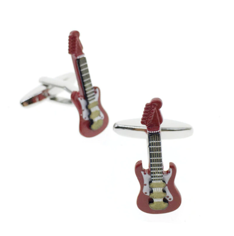 Spinki do mankietów gitara elektryczna czerwona - 1